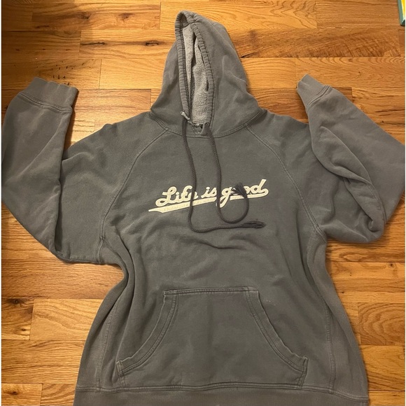 Large, Grey Life is Good Hoodie! - Picture 1 of 4